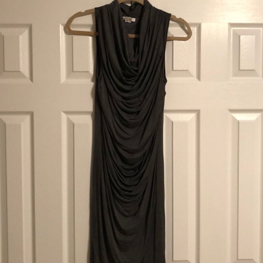 Helmut Lang Grey Tank Fitted Knee Length Dress